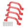 Ymeibe Playground Safety Handles Set, Set of 4 Swing Set Kids Safety Hand Grips for Playset Play House, Grab Handle Bars for Kids Outdoor Jungle Gym, Climbing Frame (Red)