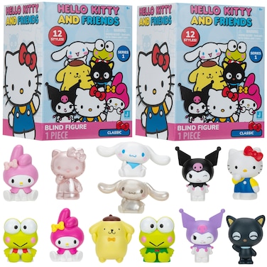 Hello Kitty and Friends Mystery Blind Box, Single - Series 1 - Collectible Sanrio Mini 2" Figure Mystery Toy - Styles May Vary - Valentine's Day &amp; Easter Basket Stuffer Gift for Kids, Girls, Boys - 6+