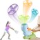 TTANTWFO Flying Disc Launcher Toy, Flying Saucer Toys for Kids, Saucer Disc Launcher Toy for Children, Pop-up Flying Saucer, STEM Creative Outdoor Toy Backyard Games for Family(Bule)
