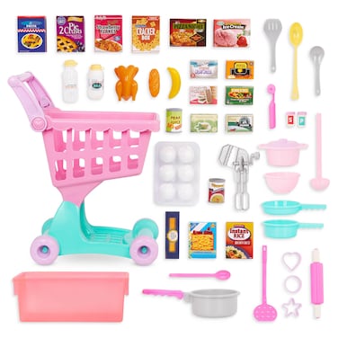Battat- Play Circle- Shopping Cart &amp; Grocery Set For Kids &ndash; Toy Food &ndash; Play Kitchen- Pretend Play- 3 years +