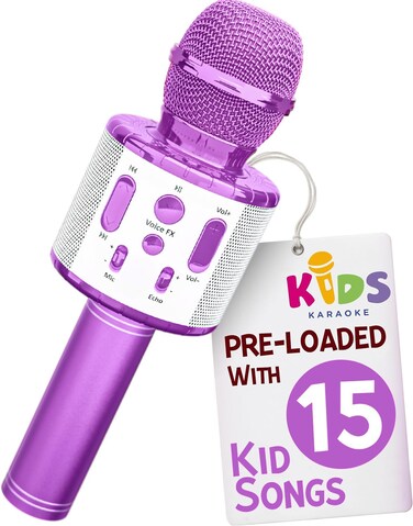 Move2Play, Kids Karaoke Microphone   Includes Bluetooth &amp; Pre-Loaded Songs   Christmas &amp; Birthday Gift   Toy for All Ages - 2, 3, 4, 5, 6+ Year Old Girls, Boys &amp; Toddlers