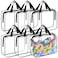6 Pack Extra Large Toy Storage Bags PVC Organizing Bags with Zippered, Clear PVC Board Game Storage，Toy Storage Organizer，Waterproof Toy Bags for Board Games Clay, Building Blocks, Toys, Books (Black)
