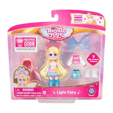 Royale High 3&rdquo; Light Fairy Fashion Doll - 1 Figure with 9 Fashion Accessories - Virtual Item Code Included - Series 1 - Ages 5+