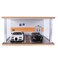 Car Model Display Case 1:18 Scale,with LED Light and Acrylic Dust Cover Hot Diecast Wheels Display Case,Wooden Parking lot Garage Scene Toys Car Model Display Stand (Log Color)