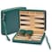 Yellow Mountain Imports Travel Size Backgammon Mini Game Set, Izmir - Magnetic Checkers and 9-inch Board in Sleek Leatherette Case - Classic Strategy Board Game