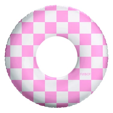 FUNBOY Kids 30'' Tube Donut Style Pool Float - Pink Checkers