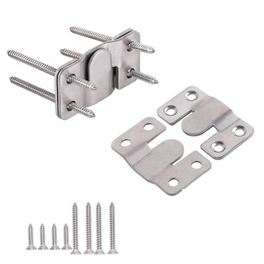 Furniture Flush Mount Bracket- Headboard Wall mount Hardware- Large Picture Hangers- Heavy Duty photo Frame Hook- Stainless Steel Interlocking Z Clips for Display Art Gallery (2 Sets)