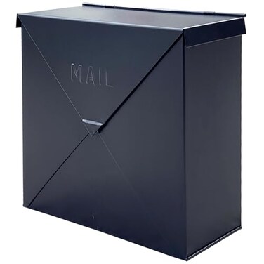 NACH Mailboxes for Outside Wall Mount, 10 x 10 x 4 inch Black Mailbox, Waterproof Mailboxes for Outside - Chicago Style Mail Box