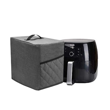 Air Fryer Dust Cover with 2 Accessory Pocket,Waterproof,Easy cleaning (FIT FOR 2.8-4.8 QUART, Gray)