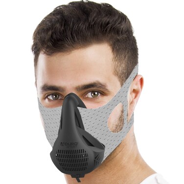 Aduro Sport High Altitude Training Mask Cardio Training Sports Mask Running Mask Breathing Training Workout Masks for Men Breathing Exercise Device (Gray)