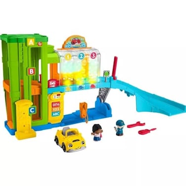 Fisher-Price Little People Toddler Toy Light-Up Learning Garage, Electronic Playset with Car &amp; Figures for Preschool Pretend Play Kids Ages 1+ Years