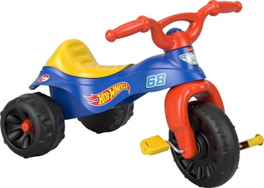 Fisher-Price Toddler Tricycle Hot Wheels Tough Trike, Toy Bike with Handlebar Grips &amp; Storage for Outdoor Play Kids Ages 2+ Years