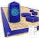 SandVoll Beach Volleyball Lines for Grass - 2 inch Official Court Size Dimensions (26.3' x 52.6') + Metal Stakes and Net Bag - Portable Boundary Lines Set for Outdoor - Blue
