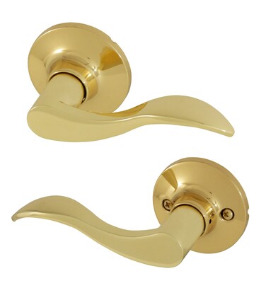 Honeywell Safes &amp; Door Locks 8106003 Wave Passage Door Lever, Polished Brass