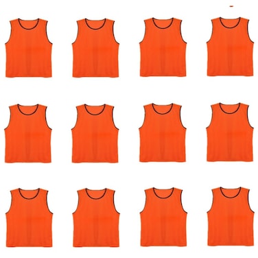DreamHigh DH Soccer Sports Team Practice Pinnies Training Mesh Vests Youth -12 pcs Pack-Orange