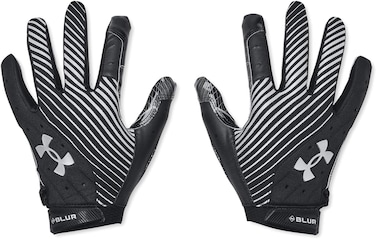 Under Armour 1376475-1-LG Men's UA Blur Football Gloves Black LG