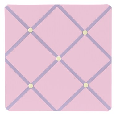 Pink and Purple Butterfly Fabric Memory/Memo Photo Bulletin Board by Sweet Jojo Designs