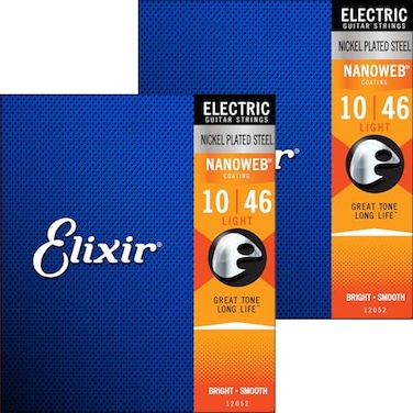 Elixir Light Nanoweb Electric Guitar Strings 2-Pack (Standard)