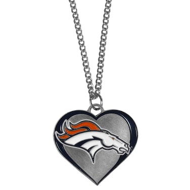 Siskiyou Sports NFL Denver Broncos Womens Heart Necklace, Team Color, 22 inch