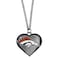 Siskiyou Sports NFL Denver Broncos Womens Heart Necklace, Team Color, 22 inch