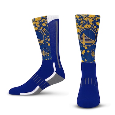 For Bare Feet NBA GOLDEN STATE WARRIORS Splatter Logo Crew Sock Size Large