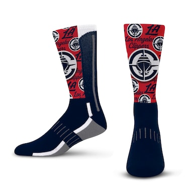For Bare Feet NBA LOS ANGELES CLIPPERS Montage Crew Sock Size Large