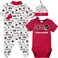Gerber NFL Atlanta Falcons 3 Pack Bodysuit Sleep n Play Footie Cap Registry Gift Set, red Atlanta Falcons New, 0-3 Months