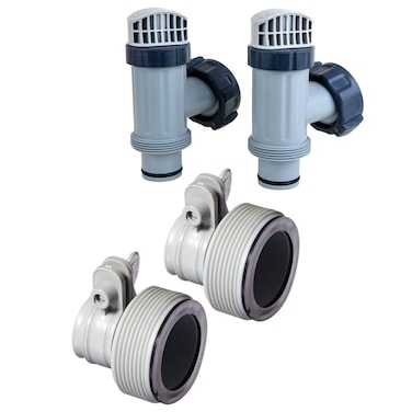 Intex Above Ground Plunger Valves with Gaskets &amp; Nuts + Hose Adapters (2 Each)