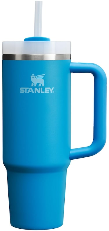 Stanley Quencher H2.0 Tumbler with Handle &amp; Straw 30 oz   Twist On 3-Way Lid   Cupholder Compatible for Travel   Insulated Stainless Steel Cup   BPA-Free   Azure