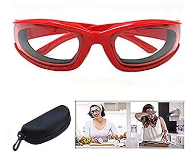 shenghang Onion Goggles Kitchen Grilling Glasses Tear Free Saftey Glasses for Kitchen Dustproof Anti-fog Windproof (red)