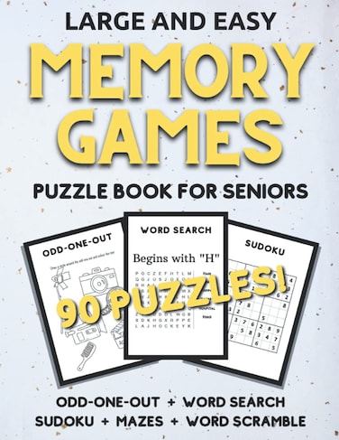 Large and Easy Memory Games For Seniors: Dementia Activity Puzzle Book For Elderly With Memory Problems Like Dementia and Alzheimer's (With Solutions)