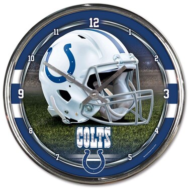 NFL Indianapolis Colts Chrome Clock, 12" x 12