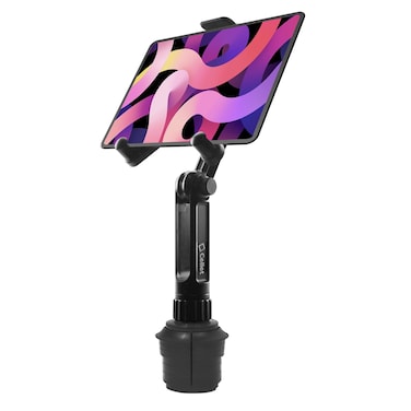 Car Tablet Mount with a Cup Holder Base Compatible for Apple iPad, iPad Pro, iPad Air, iPad Mini, Samsung Galaxy Tablet, Google Pixel Tablet, Amazon Kindle Fire and Smartphones