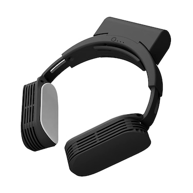 Neck Cooler Evo (Black), Wearable, Outdoor, Workers, Sports, Cooling Plates, 3 Modes, Battery Included, Rechargeable, USB Powered, Hands Free, Headphone Design, Hot Weather, Summer, Peltier Cooler