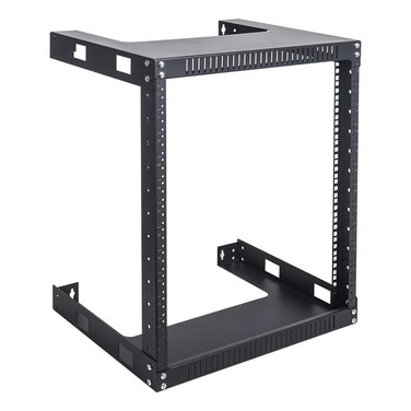 Sound Town 2-Post 12U Wall Mount Open Frame Rack, 16" Depth, for Servers, IT Equipment, Network Devices, AV, Patch Panels (ST2PWOR-12U)
