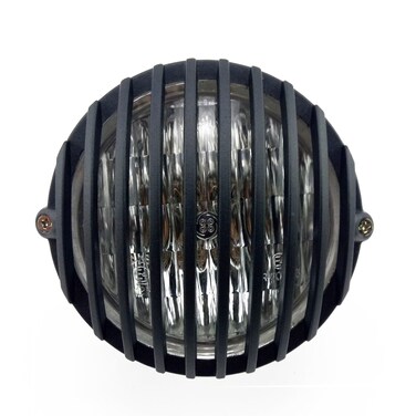 TASWK 5" Motorcycle Headlight Grill Prison Chopper Bobber Head Lamp (Black)
