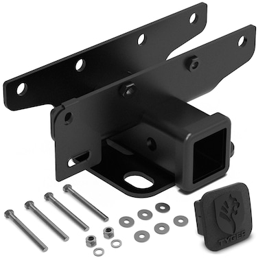 Tyger Auto TG-HC2J003B Hitch &amp; Cover Kit Compatible with 2018-2025 Jeep Wrangler JL/JLU (Include 20-24 Diesel Engine; 21-24 4xe) Factory Style 2 inch Rear Receiver Hitch Tow Towing Trailer Hitch