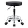 KKTONER PU Leather Round Rolling Stool with Foot Rest Swivel Height Adjustment Spa Drafting Salon Tattoo Work Office Massage Stools Task Chair Small (Black)