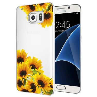 Tothedu Phone Case for Galaxy S7, Samsung S7 Case for Girls Women, Clear Slim Shockproof Pattern Soft Flexible TPU Back Phone Protective Cover Cases for Samsung Galaxy S7 (Sunflower)