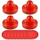 Coopay Air Hockey Pucks and Paddles, Air Hockey Paddles and Air Hockey Pushers Air Hockey Puck, Goal Handles Paddles Replacement Accessories for Game Tables(4 Striker, 8 Red Puck Pack) (Red)