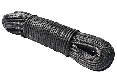 PreAsion 1/4inch x 100 Feet 10141lbs Winch Rope 6mm x 100ft 12-Strand Braided Rope Grey Synthetic Winch Cable