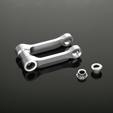 +5mm ~-25mm CNC Adjustable Suspension Lowering Link Compatible With YAMAHA YZ125 YZ250 2-Stroke 2006-2023 YZ125X 2020-2024 YZ250X 2-Stroke 2016-2024 (Silver)