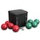 Bocce Ball Set - Lawn Game for Backyard, Beach, or Wedding - Includes Red and Green Bocce Balls, Pallino, and Carrying Case by Trademark Games