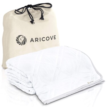 Aricove Cooling Weighted Blanket for Adults, 20lbs, Queen/King Size, 80x87 inches, Silky Soft Bamboo Viscose, Machine Washable, White