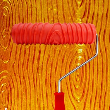 XWADJCD Decorative Art Texture Roller 7 Inch DIY House Patterned Paint Roller with Plastic Handle (Style 1)