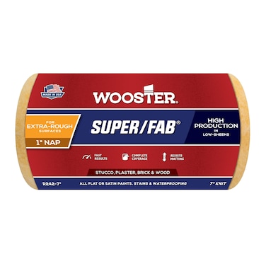 Wooster Brush R242-7 Super/Fab Roller Cover, 1-Inch Nap, 7-Inch , Yellow