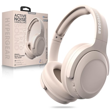 HyperGear Stealth2 ANC Wireless Bluetooth Noise Cancelling Headphones - Over-Ear, Bluetooth HD Audio, Deep Bass, Quick Charge, Dual Noise Cancelling Mics, Wireless Sound Technology - Bone