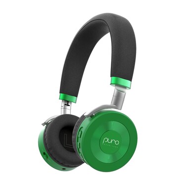 Puro Sound Labs JuniorJam Plus Volume Limiting Headphones for Kids, Safer Audio to Protect Hearing- Adjustable Bluetooth Headphones for Tablets, Smartphones, PCs- 22-Hour Battery Life (Green)