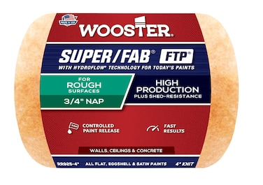 The Wooster Brush Company RR925-4 Super Fab FTP Roller Cover 3/4-Inch Nap