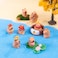 Honiweer Mini Capybara Figures,Miniature Fairy Garden Accessories, Mini Figurines Kits, Potted Horticulture Ornaments Garden Decoration, Sculptures for Lawn Home Desktop Decor (9 PCS Style 2)